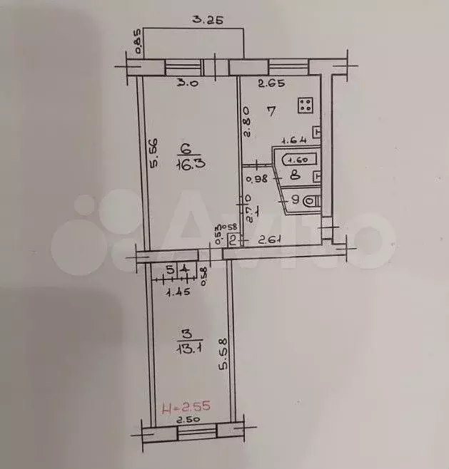 2-к. квартира, 45,2 м, 4/5 эт. - Фото 0