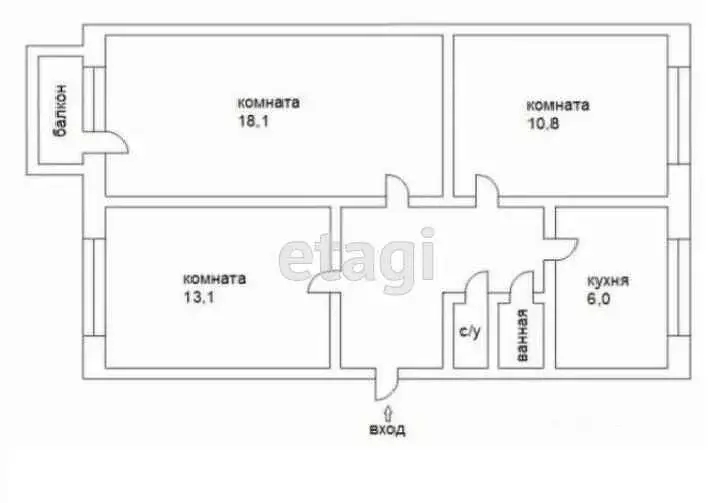 3-к кв. Челябинская область, Озерский городской округ, пос. Новогорный ... - Фото 2