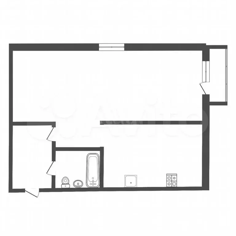 1-к. квартира, 30 м, 4/4 эт. - Фото 0