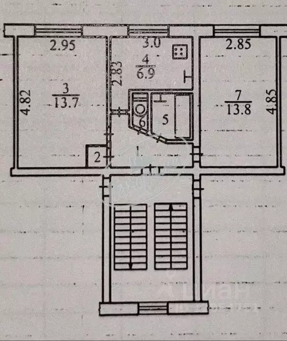 2-к кв. Калужская область, Калуга Московская ул., 299А (42.0 м) - Фото 2