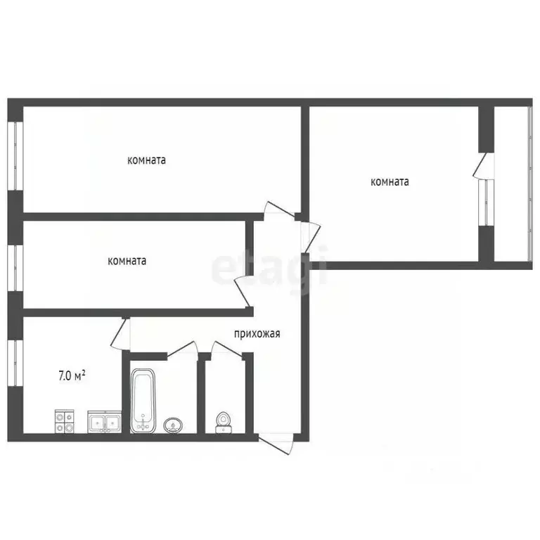 3-к кв. Саратовская область, Балашов ул. Карла Маркса, 67 (59.4 м) - Фото 2