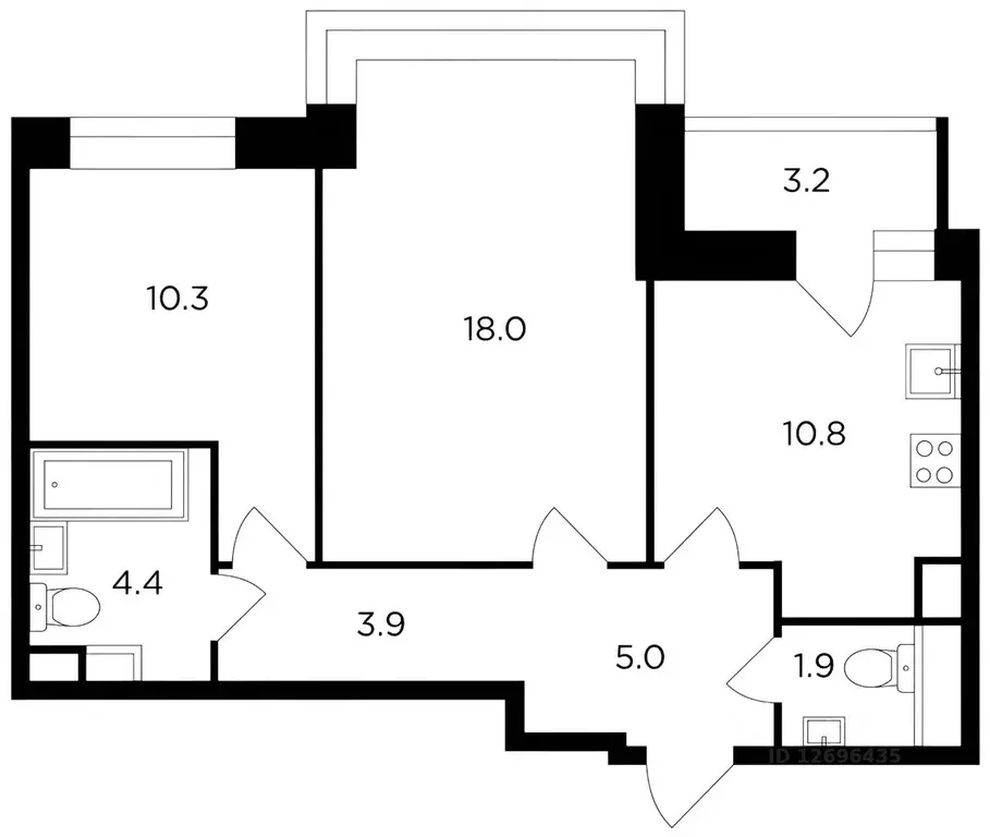 2-к кв. Московская область, Мытищи ул. Разведчика Абеля, 5 (54.3 м) - Фото 1