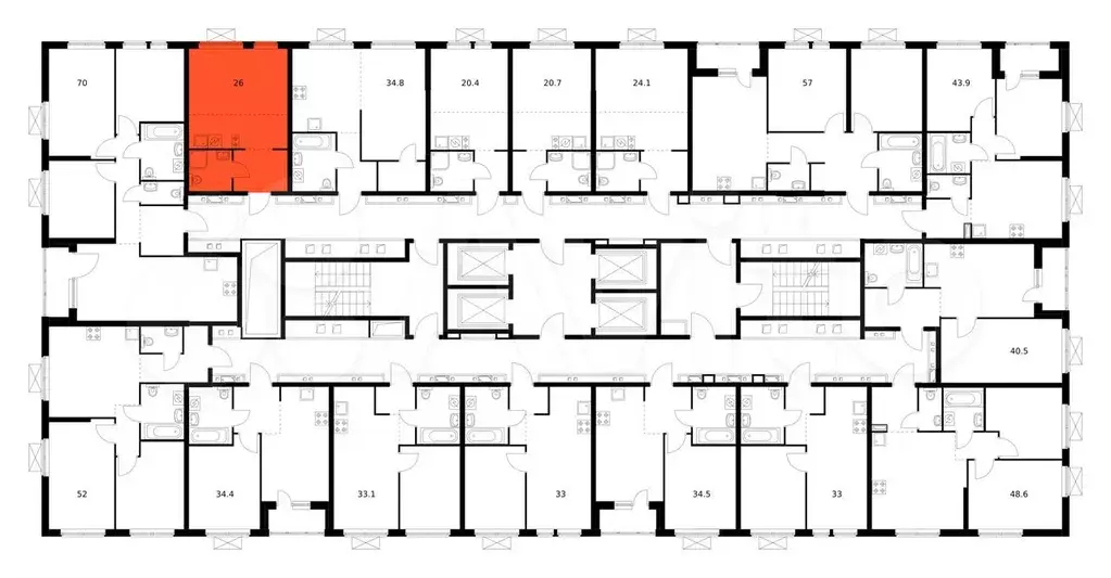 Квартира-студия, 26 м, 19/28 эт. - Фото 1