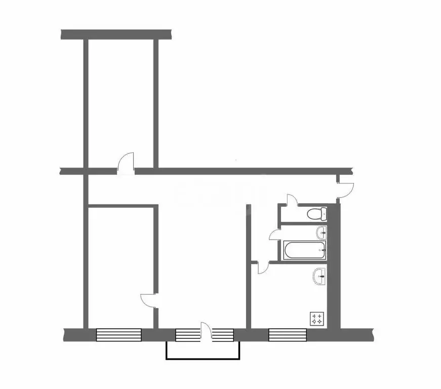 3-комнатная квартира: Тимирязевский, улица Чайковского, 5 (57.6 м) - Фото 2