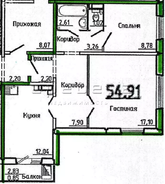 2-комнатная квартира: Красноярск, улица Светлова, 42 (55 м) - Фото 1