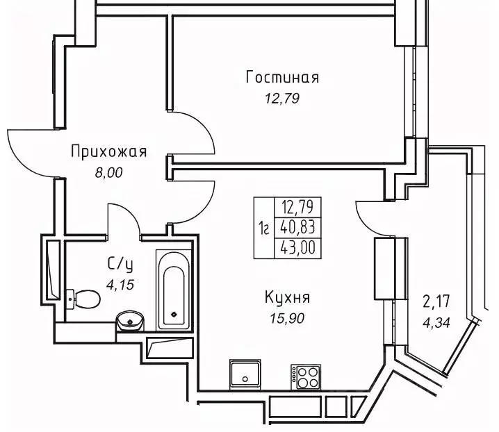 1-к кв. Саха (Якутия), Якутск 11-й кв-л,  (43.0 м) - Фото 1