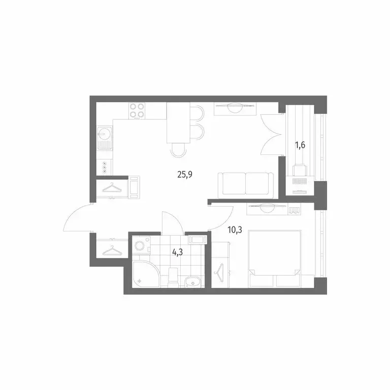 1-комнатная квартира: Новоселье, бульвар Белых Ночей, 3 (41.8 м) - Фото 1