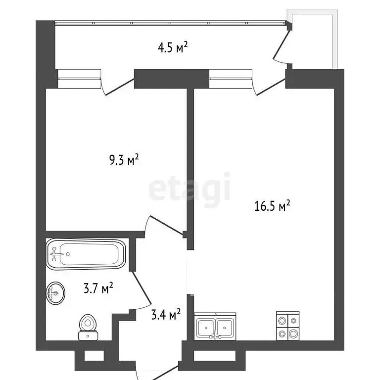 1-комнатная квартира: Отрадное, Пятницкая улица, 19 (37.4 м) - Фото 0