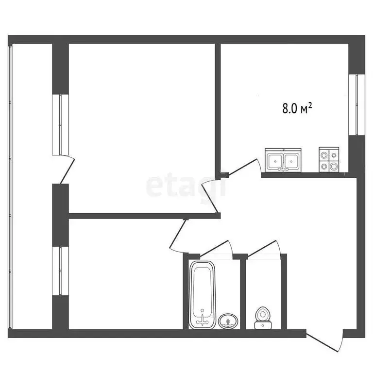 2-комнатная квартира: Балашов, улица Ленина, 118 (51 м) - Фото 1