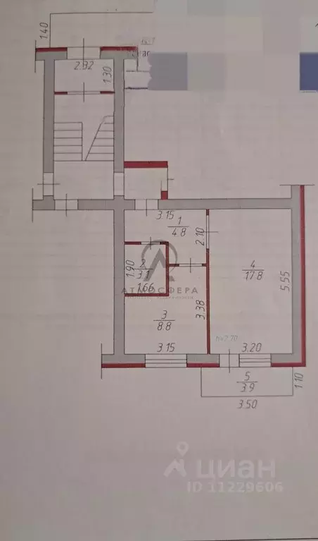 1-к кв. Краснодарский край, Апшеронск Комсомольская ул. (34.5 м) - Фото 2