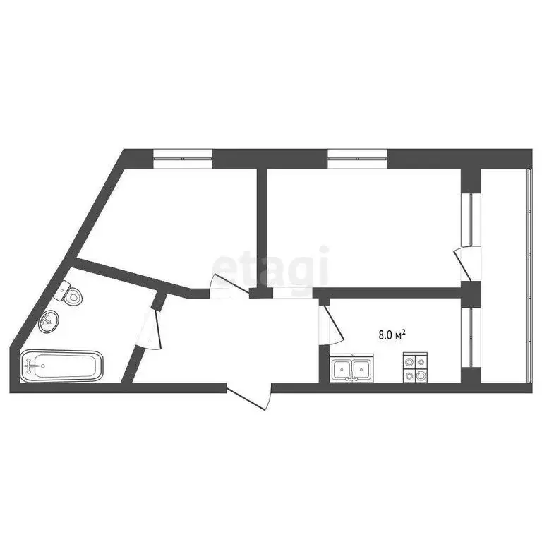 2-комнатная квартира: Воскресенск, микрорайон Новлянский, улица ... - Фото 0