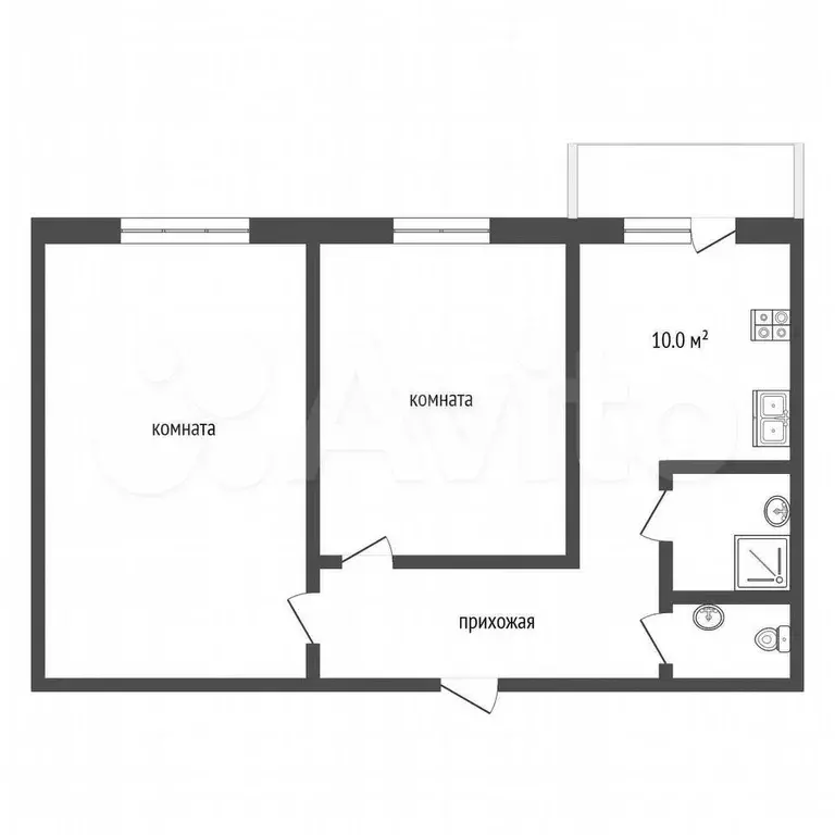 2-к. квартира, 51 м, 8/11 эт. - Фото 0