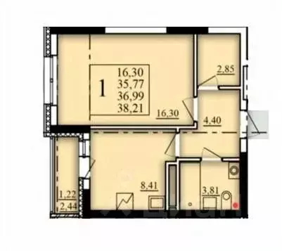 1-к кв. Башкортостан, Уфа Затон-Восточный жилрайон, Паруса жилой ... - Фото 1