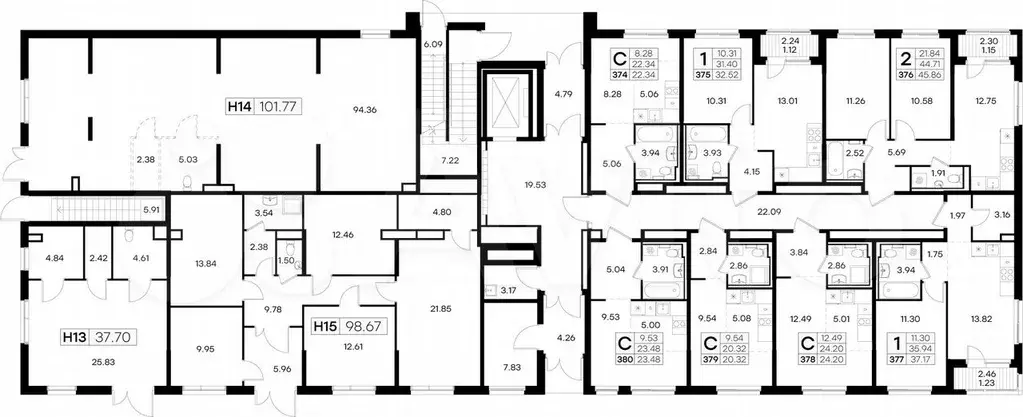 2-к. квартира, 45,9 м, 1/9 эт. - Фото 1