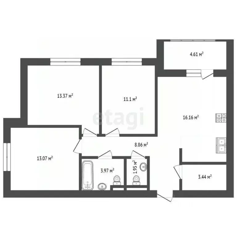 3-к кв. Марий Эл, Йошкар-Ола ул. Березово, 7 (76.67 м) - Фото 1