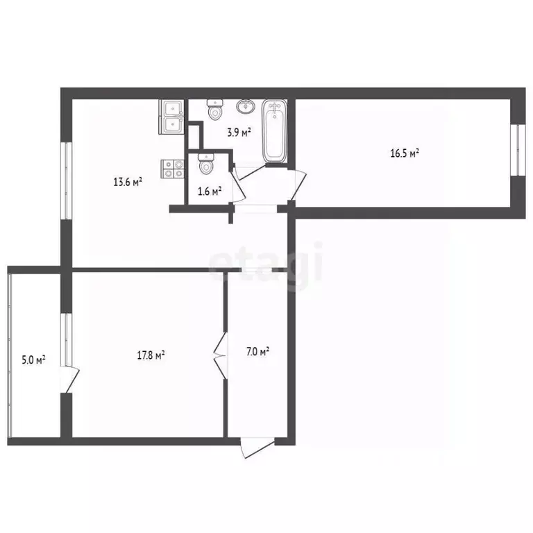 2-к кв. Челябинская область, Челябинск ул. Трашутина, 41 (64.0 м) - Фото 2