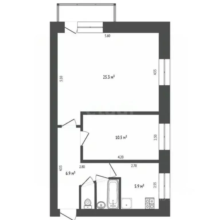 2-к кв. Кемеровская область, Кемерово ул. Халтурина, 39Б (56.0 м) - Фото 2