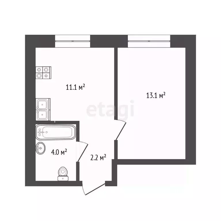 1-к кв. Тюменская область, Тюмень Кремлевская ул., 95 (30.4 м) - Фото 2