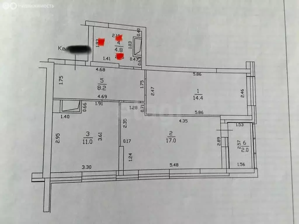 2-комнатная квартира: Казань, улица Аметьевская Магистраль, 16к4 (55.4 ... - Фото 1