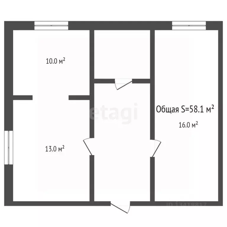 2-к кв. Брянская область, Жуковка Почтовая ул., 10 (58.1 м) - Фото 1