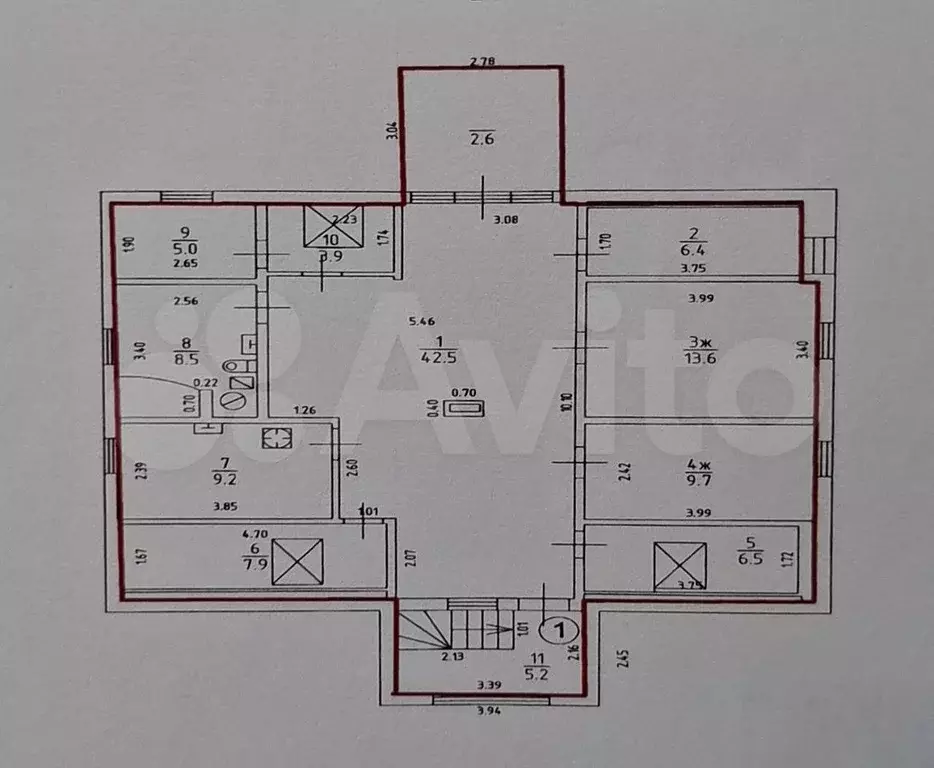 5-к. квартира, 133 м, 2/2 эт. - Фото 0
