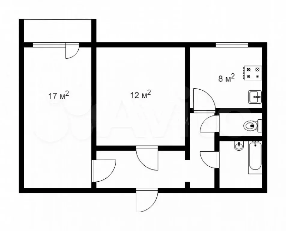 2-к. квартира, 48,7 м, 5/9 эт. - Фото 0