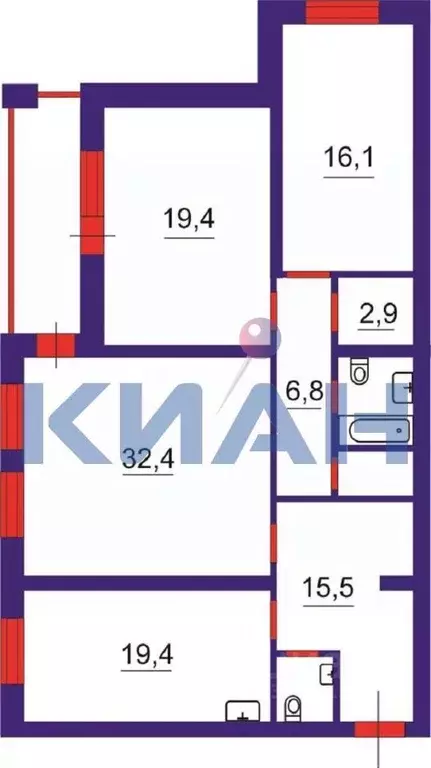 3-к кв. Красноярский край, Красноярск ул. Курчатова, 1а (119.8 м) - Фото 1