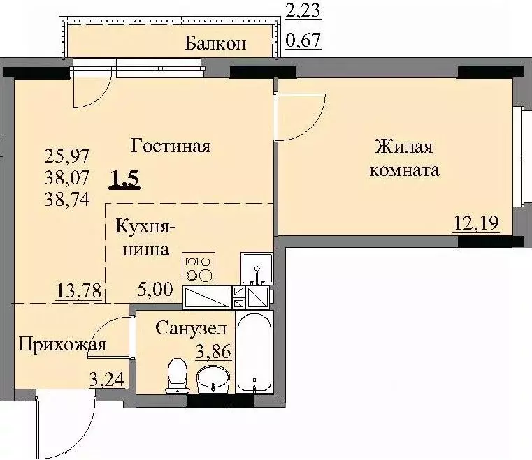 1-к кв. Удмуртия, Ижевск Автопроизводство жилрайон, 3-й мкр, Арден на ... - Фото 0