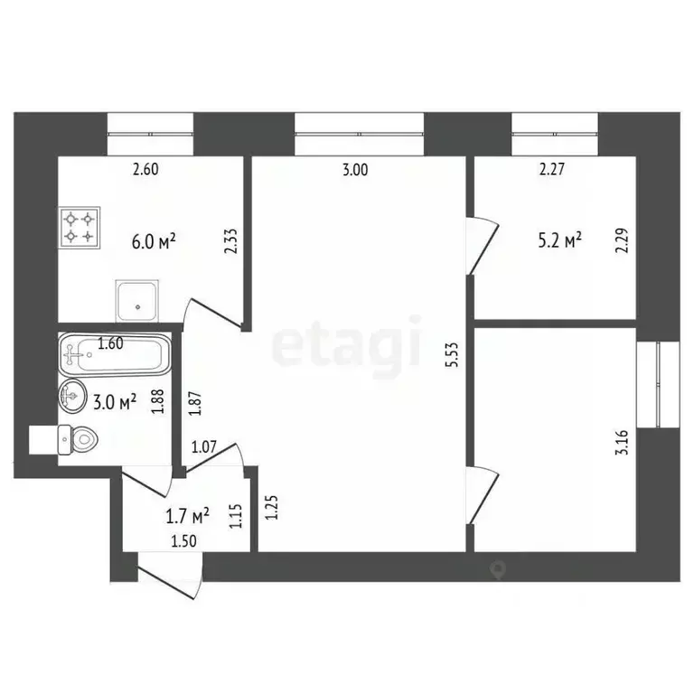 3-к кв. Марий Эл, Йошкар-Ола бул. Победы, 12 (41.8 м) - Фото 2