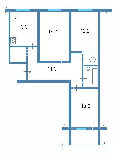 3-к кв. Тульская область, Тула Ложевая ул., 130 (60.8 м) - Фото 1