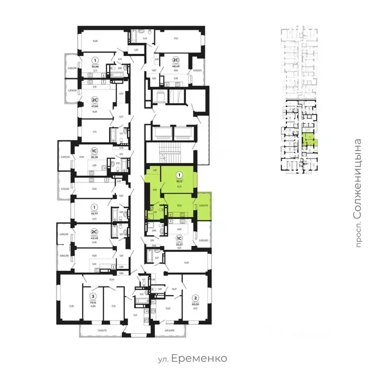 1-к кв. Ростовская область, Ростов-на-Дону просп. Солженицына, 25 ... - Фото 2