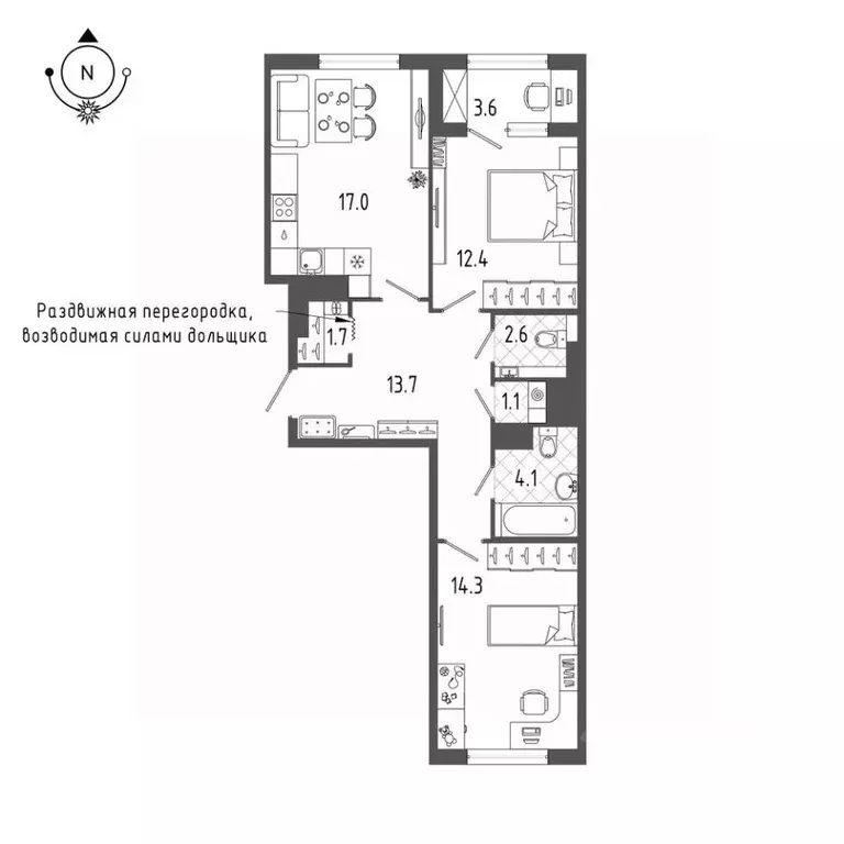 2-к кв. Санкт-Петербург бул. Измайловский, 9 (68.5 м) - Фото 0