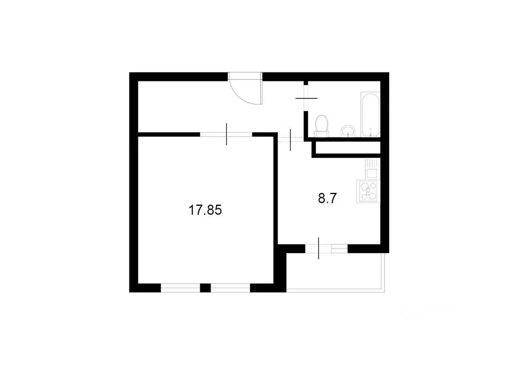 1-к кв. Московская область, Люберцы ул. Рождественская, 10 (33.0 м) - Фото 2