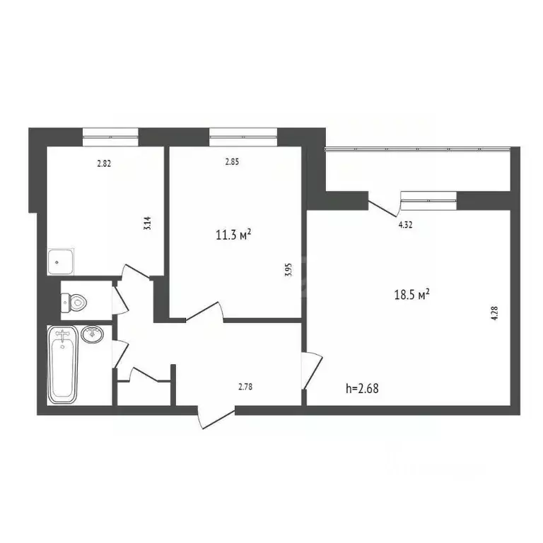 2-к кв. Красноярский край, Красноярск ул. Шевченко, 88 (52.4 м) - Фото 1