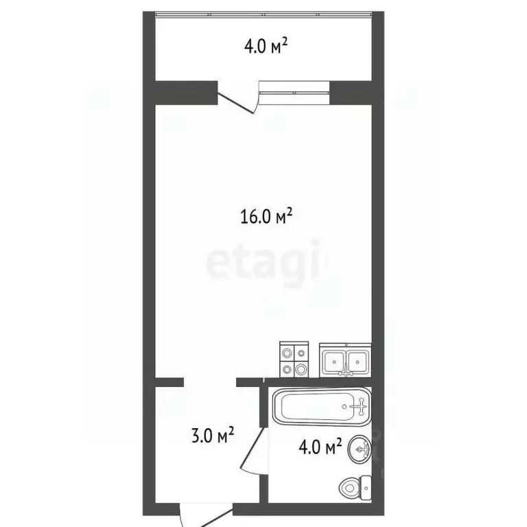 Студия Краснодарский край, Анапа Рождественская ул., 55к1 (27.0 м) - Фото 2