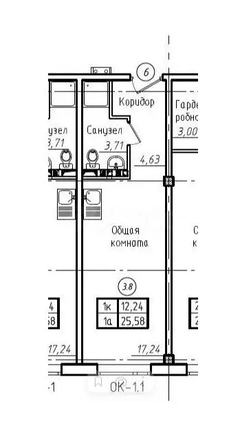 1-комнатная квартира: Красноярск, улица Сады, 6Г (25.58 м) - Фото 0