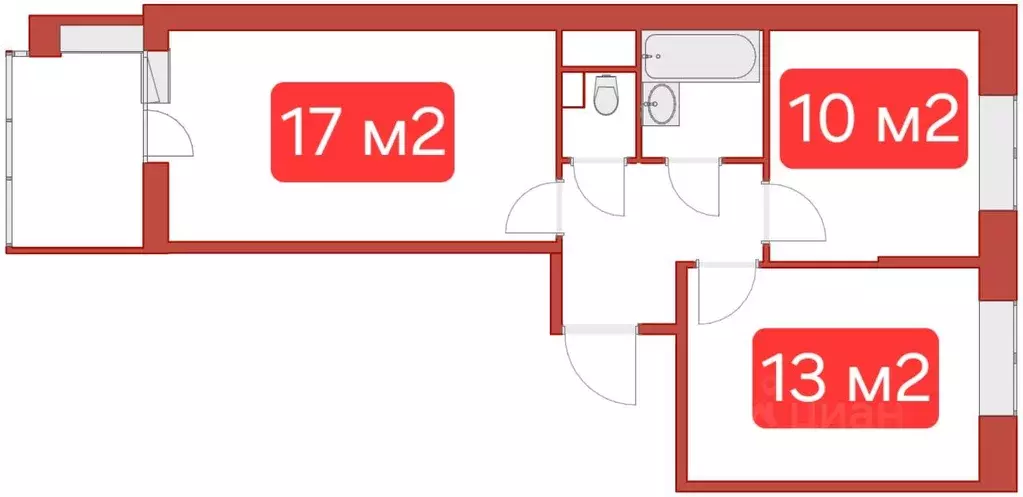 2-к кв. Санкт-Петербург Светлановский просп., 14к1 (53.0 м) - Фото 1