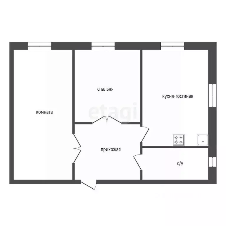 3-к кв. Красноярский край, Красноярск ул. Глинки, 28а (61.9 м) - Фото 2