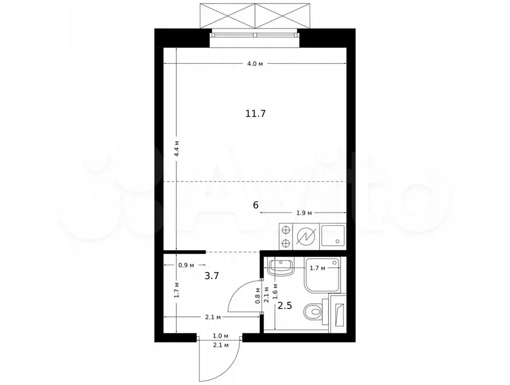 Квартира-студия, 23,9 м, 2/9 эт. - Фото 0