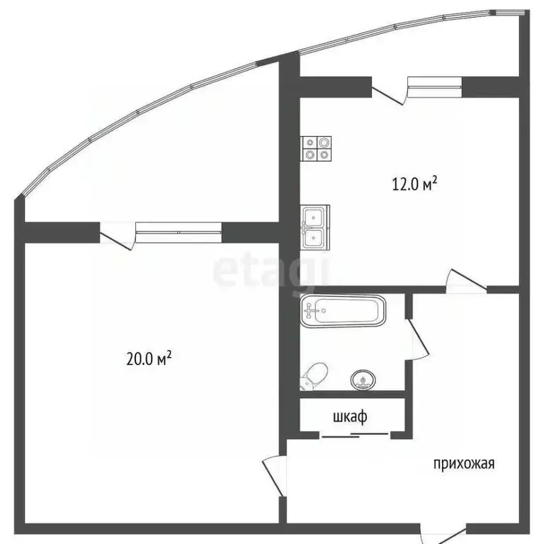 1-к кв. Белгородская область, Белгород ул. Костюкова, 36б (47.9 м) - Фото 1