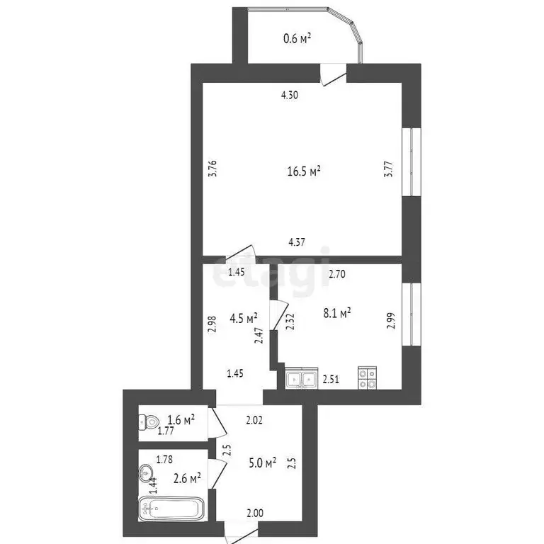 1-комнатная квартира: Саранск, улица Коваленко, 39 (39 м) - Фото 0
