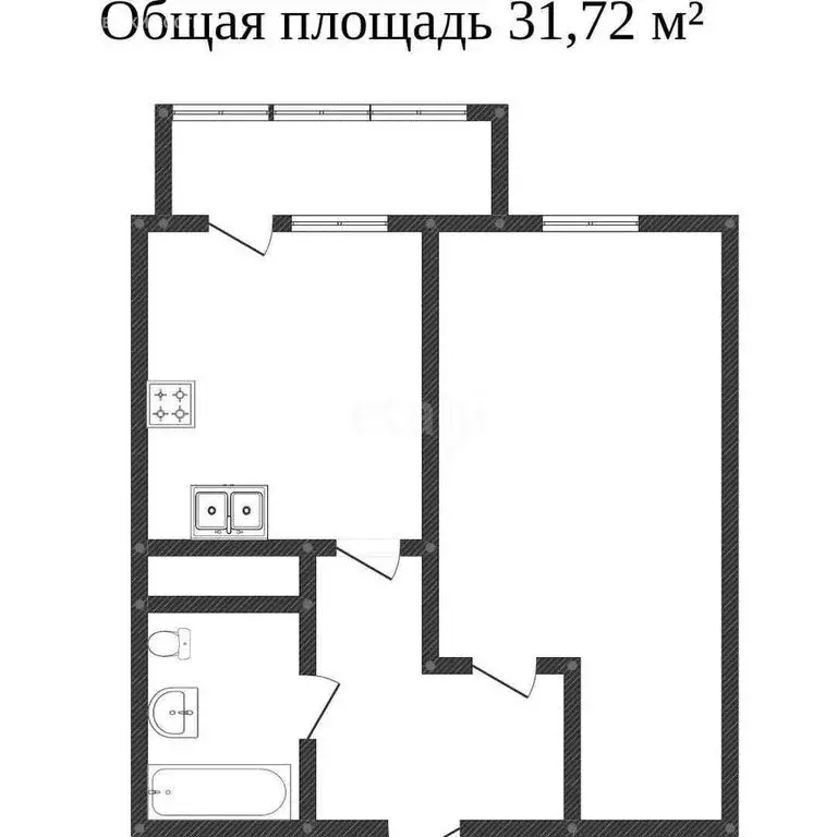 1-комнатная квартира: Краснодар, Черкасская улица, 58/2 (30 м) - Фото 0