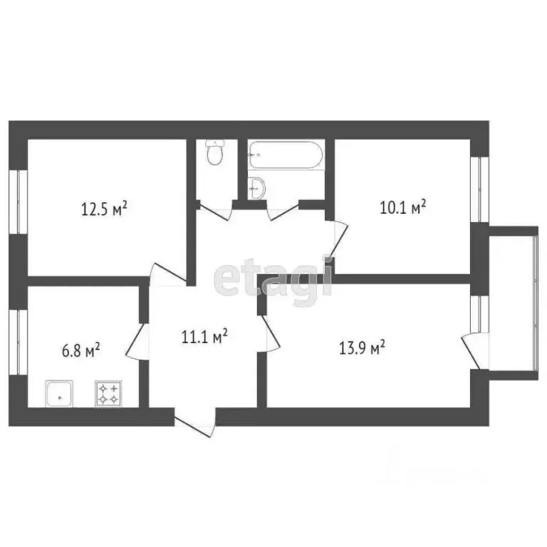 3-к кв. Тюменская область, Уватский муниципальный округ, пос. Туртас ... - Фото 2