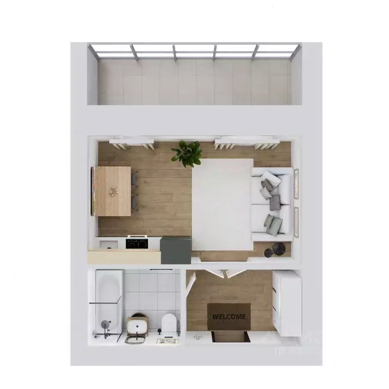 Студия Новосибирская область, Новосибирск ул. Юности, 9 (29.58 м) - Фото 2