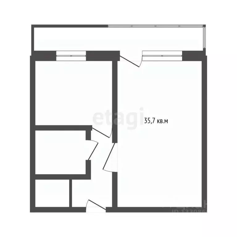 1-к кв. Томская область, Томск Сибирская ул., 106 (35.7 м) - Фото 2