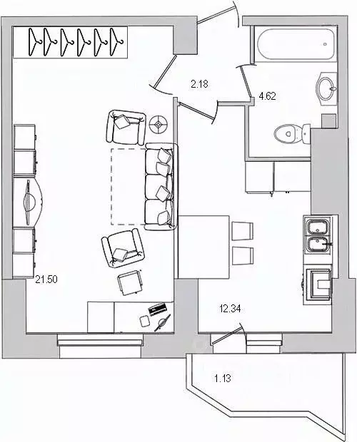 1-к кв. Санкт-Петербург ул. Руднева, 18 (44.0 м) - Фото 1