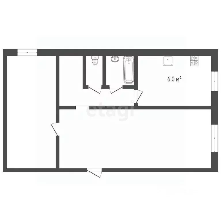 2-к кв. Москва Ухтомская ул., 20 (46.0 м) - Фото 1