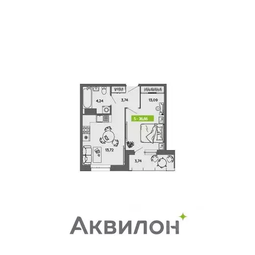1-к кв. Архангельская область, Архангельск ул. Прокопия Галушина, 20 ... - Фото 0