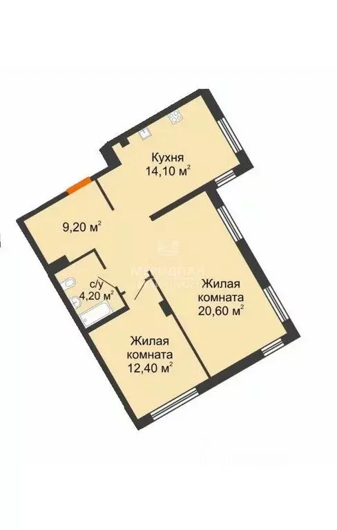 2-к кв. Нижегородская область, Нижний Новгород ул. Маршала Баграмяна, ... - Фото 1