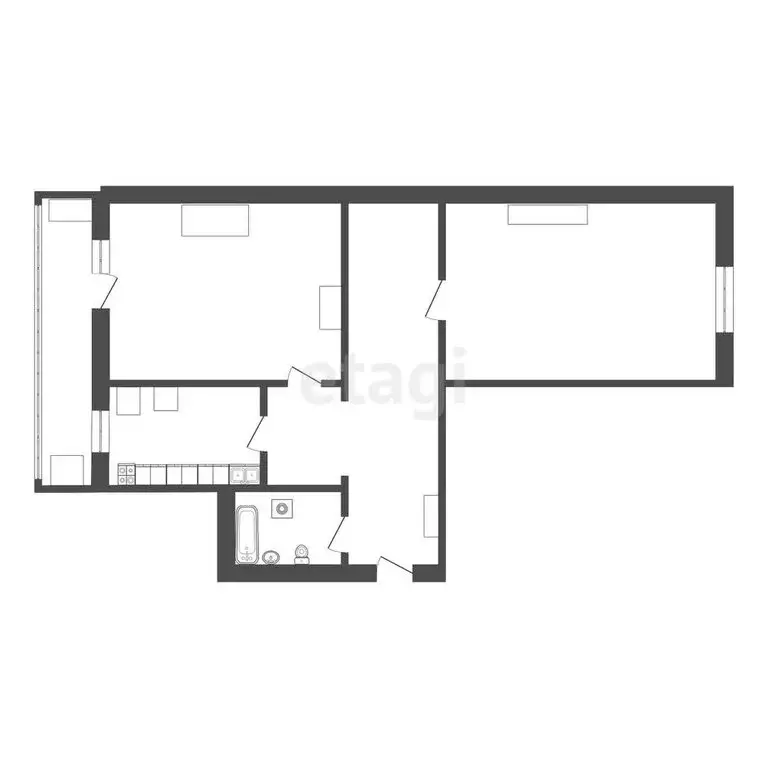 2-комнатная квартира: Нальчик, улица Шортанова, 19 (42.7 м) - Фото 1